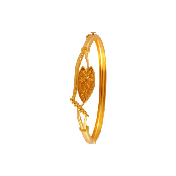 Statement Bangles for Traditional Style-Phlox Petal Gold Bangle