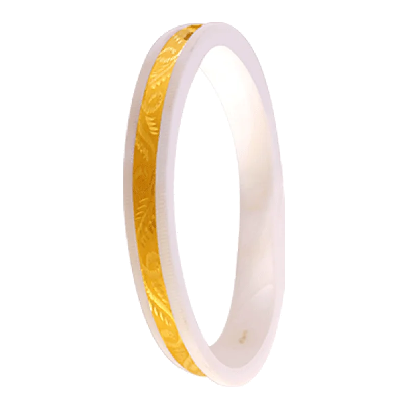 Handmade Silver Bangles for Gifts-22KT Yellow Gold Sankha Bangle For Women