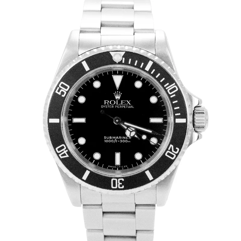 High-Tech Watches for Tech Enthusiasts-Rolex Submariner No-Date Black Dial 40mm Automatic Stainless Steel Watch 14060