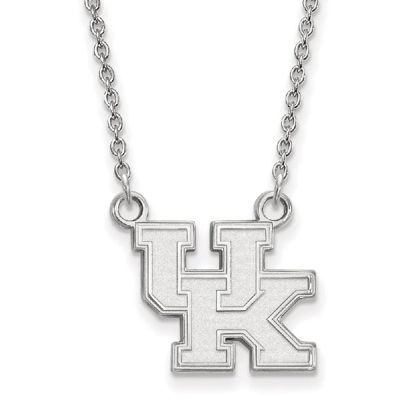 Bridal Necklace with Pearls-14k White Gold U of Kentucky Small 'UK' Pendant Necklace