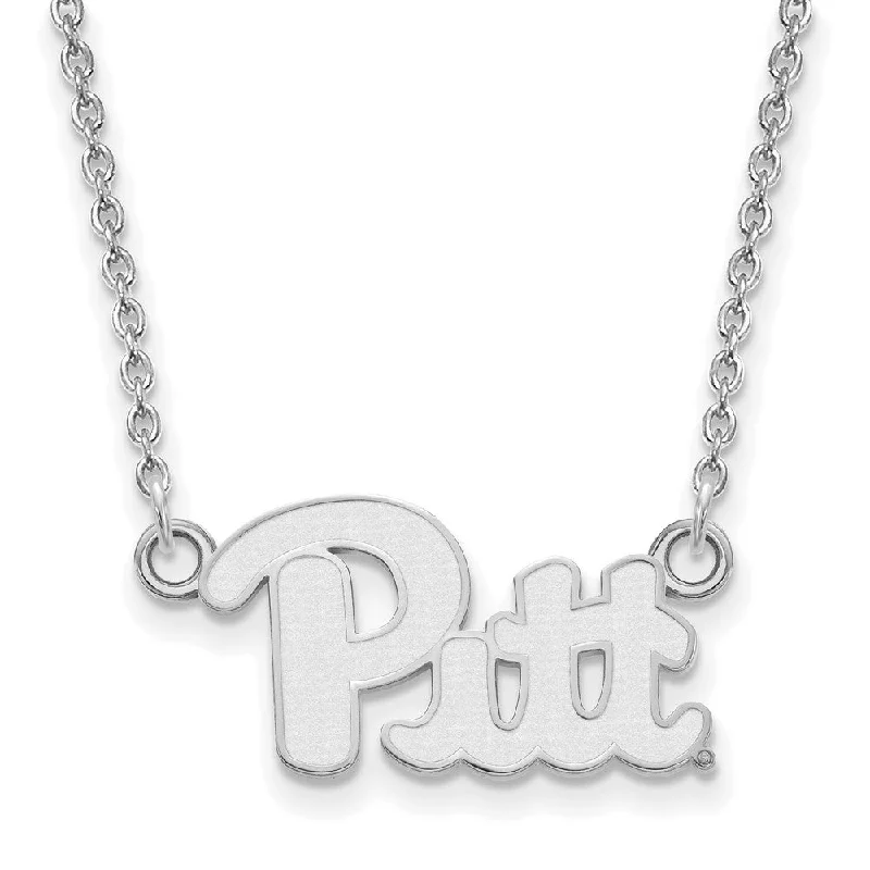 Luxury Diamond Necklace for Brides-Sterling Silver U of Pittsburgh Small 'Pitt' Pendant Necklace