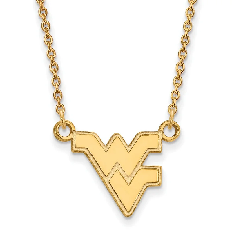 Fine Gold Necklace for Luxury Look-14k Yellow Gold West Virginia U Small Pendant Necklace