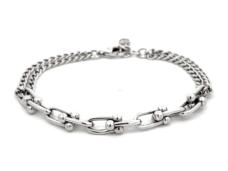 Luxury Diamond Bracelet for Wedding-Genola Chain Link Bracelet in 14k White Gold