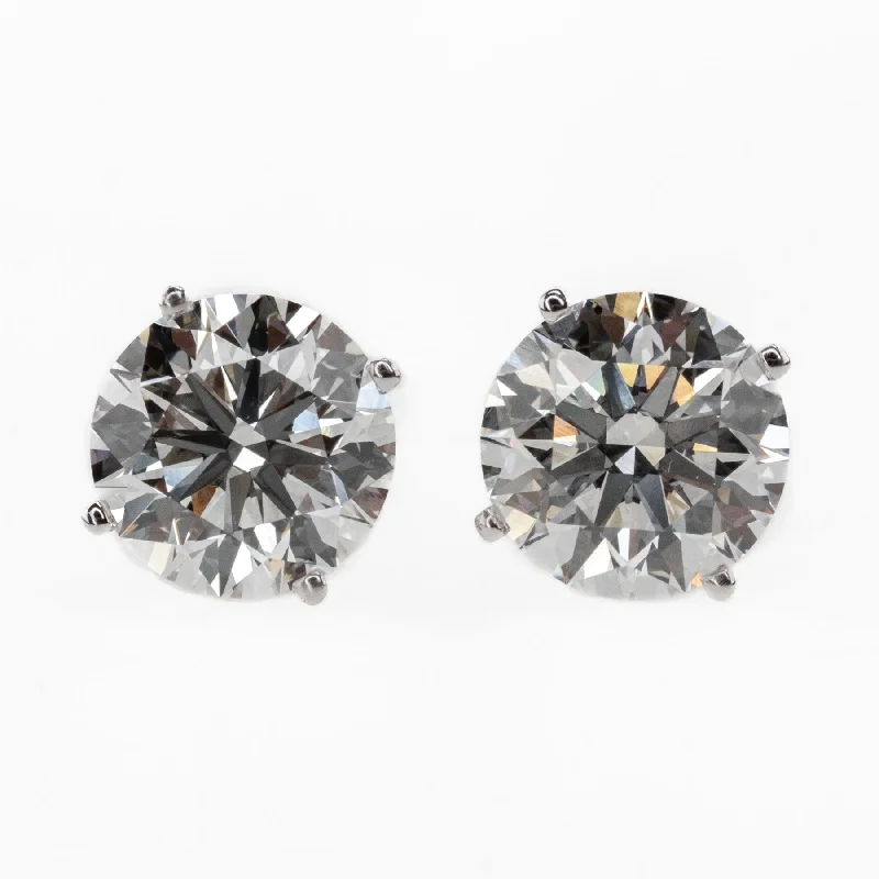 Vintage Drop Earrings for Women-New IGI Certify 4.1ctw VS1/G Lab Grown Diamond Solitaire Stud in 14K White Gold