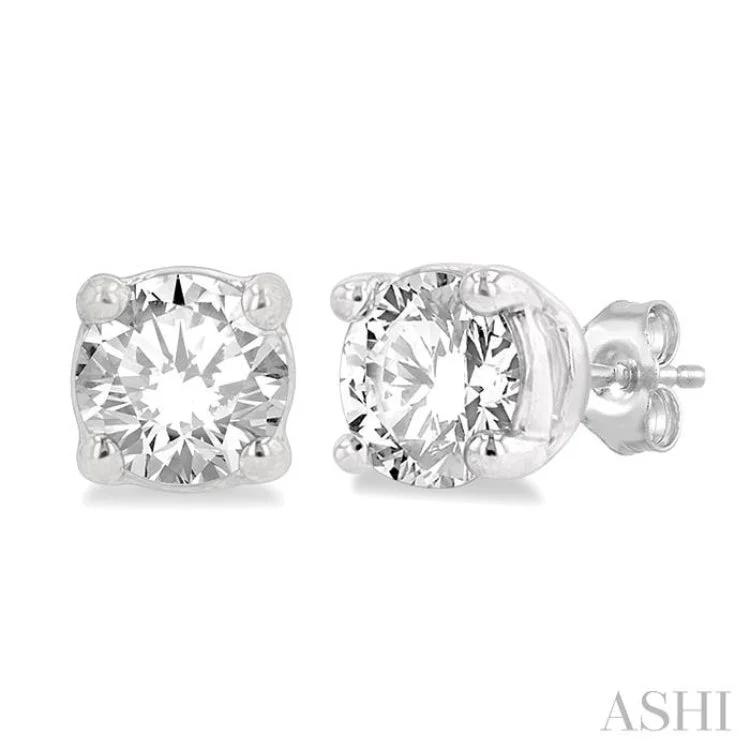 Stunning Drop Earrings for Weddings-1/4 Ctw Round Cut Diamond Stud Earring in 14K White Gold