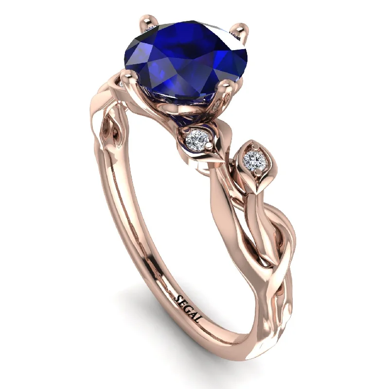 Simple Wedding Band for Women-14K Gold Radiant Sapphire Flower Harmony Ring - Autumn No. 14