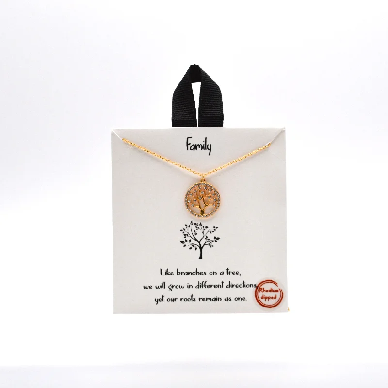 Elegant Silver Necklace for Formal Occasions-Family Tree Necklace