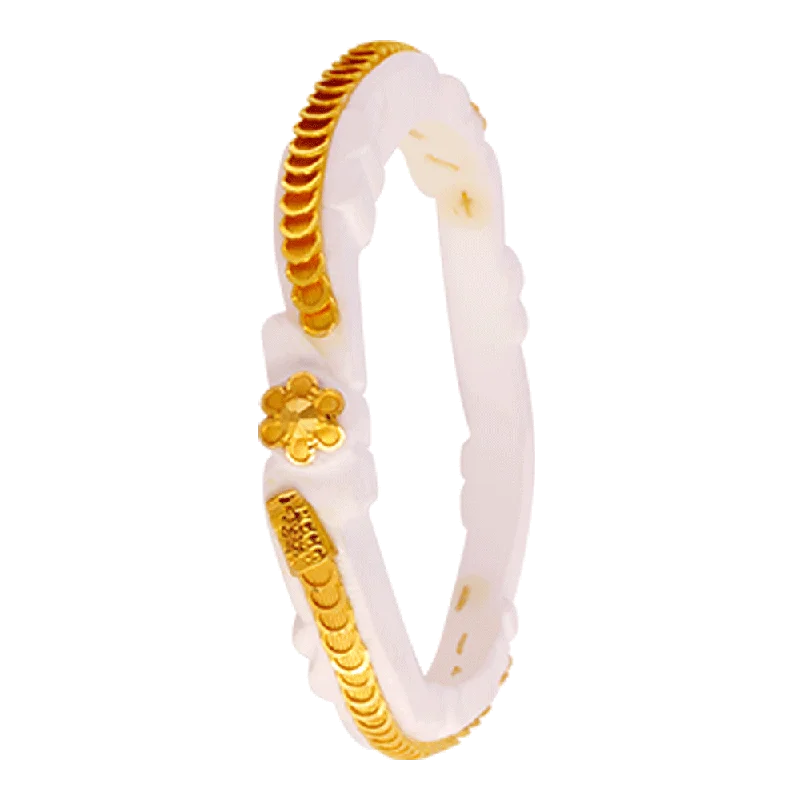 Elegant Rose Gold Bangles for Special Events-22KT Yellow Gold Sankha Bangle For Women