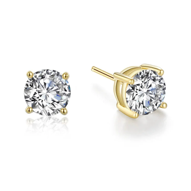 Modern Earrings for Women-4 CTW Solitaire Stud Earrings